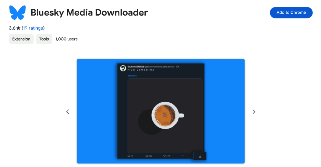 Bluesky Media Downloader extension